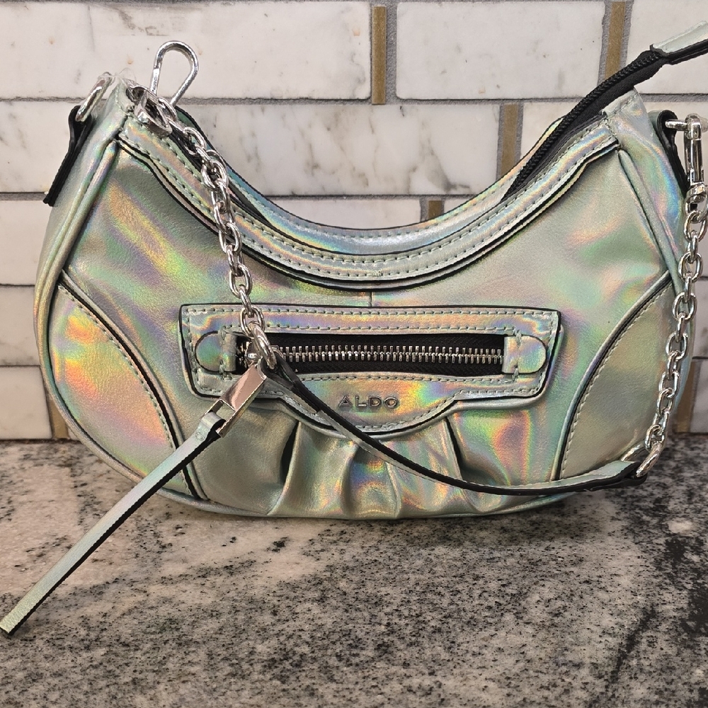 Aldo Iridescent Silver Bag